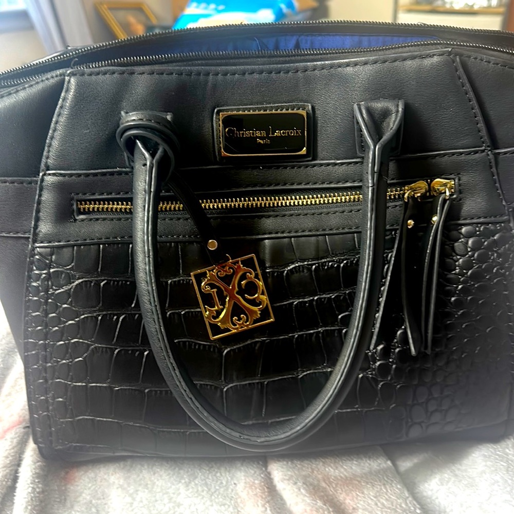 Christian Lacroix Paris Bag Black Faux Leather